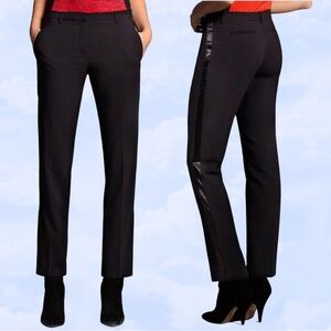 NARCISO RODRIGUEZ Sale! Tuxedo Pants Satin Stripe Trousers Black Slim size 4